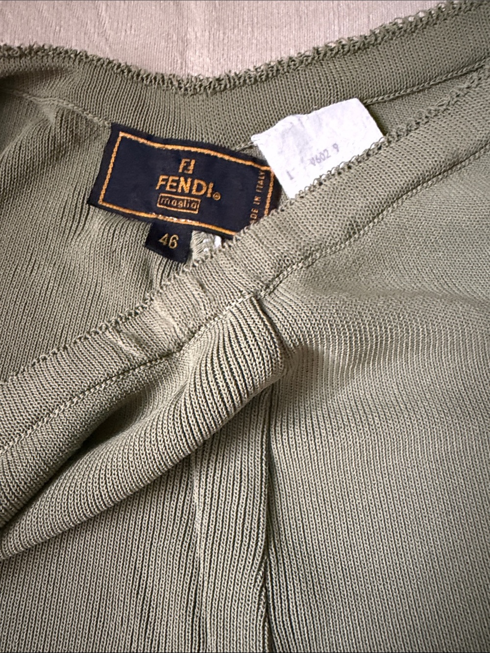 Fendi Olive Green Straight Leg Pants made in Italy